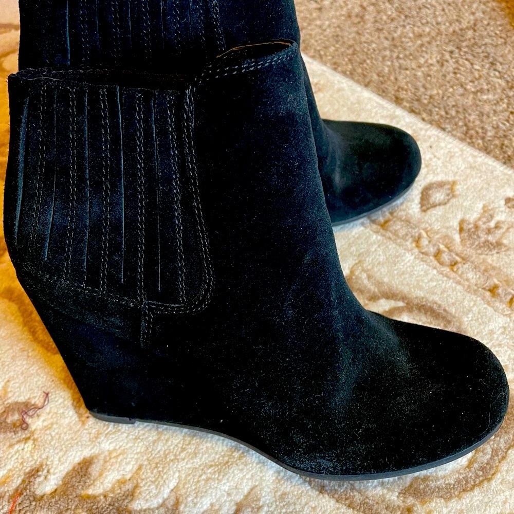 Black wedge bootie